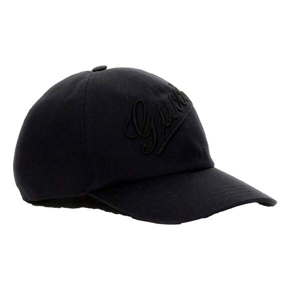 Gucci Black Embroidered Logo Cotton Baseball Cap